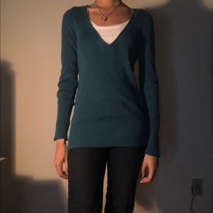 Aeropostale Teal deep v neck sweater